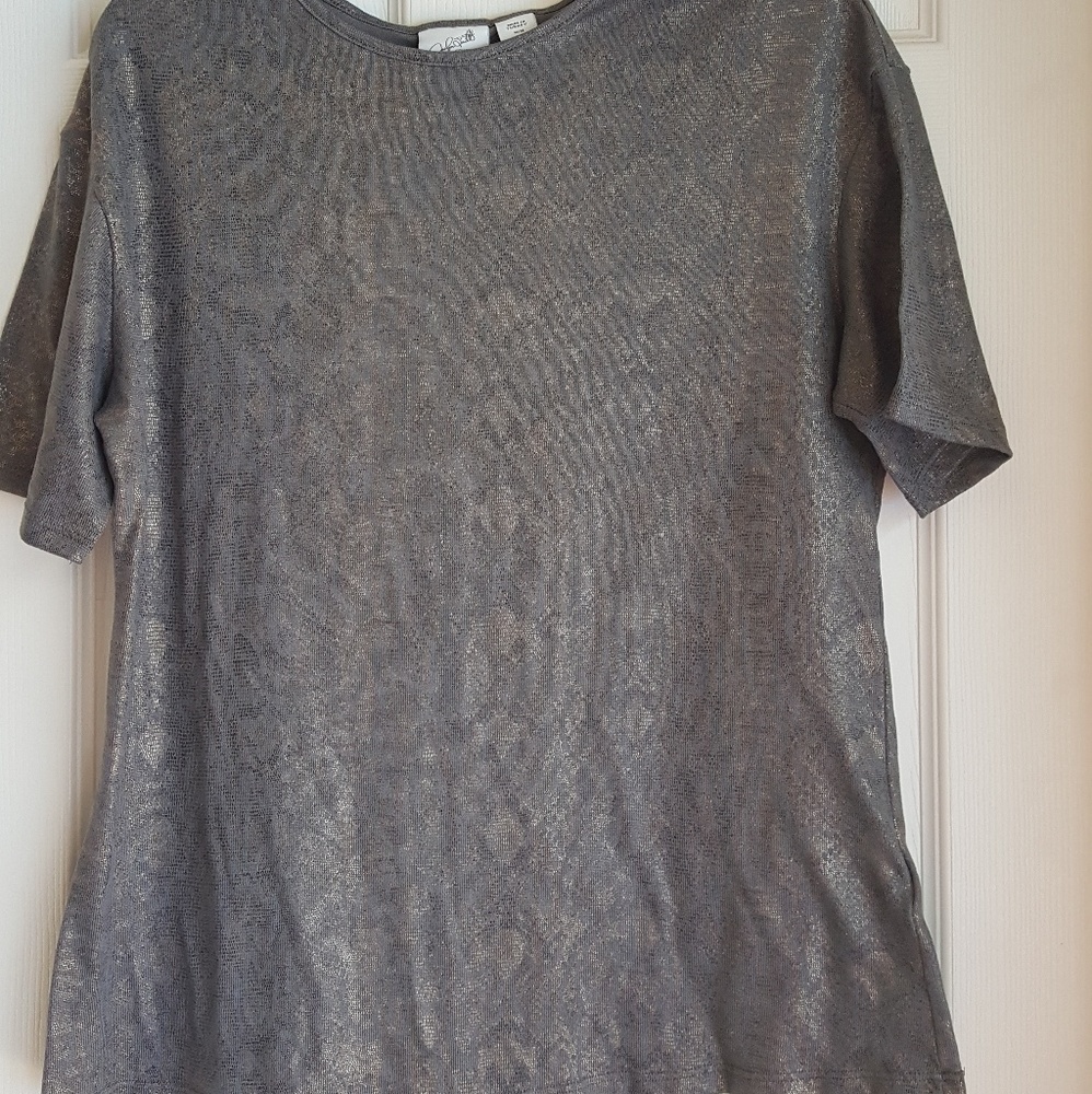 Jaclyn Smith metalic like top